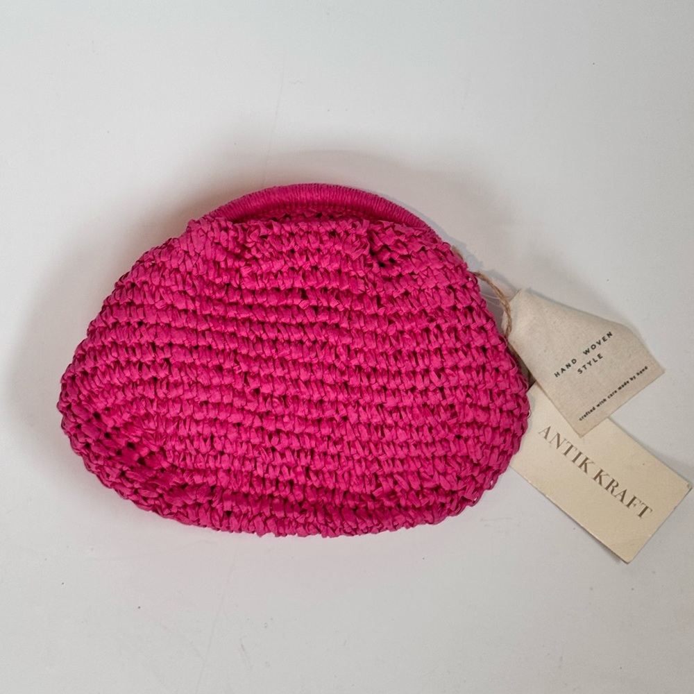 Antik Kraft Fuchsia Woven Pouch